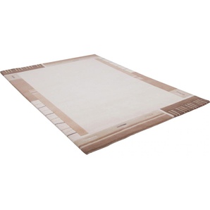 Wollteppich THEKO Kailash 110 Teppiche Gr. B/L: 90 cm x 160 cm, 20 mm, 1 St., beige Esszimmerteppiche reine Wolle, handgeknüpft, mit Bordüre