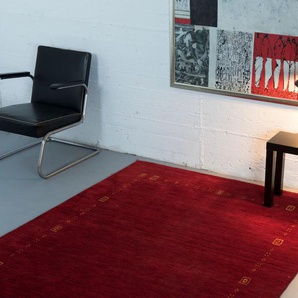 Wollteppich THEKO Lori Dream 2 Teppiche Gr. B/L: 250 cm x 300 cm, 12 mm, 1 St., rot Esszimmerteppiche Handweb Teppich, reine Wolle, handgewebt