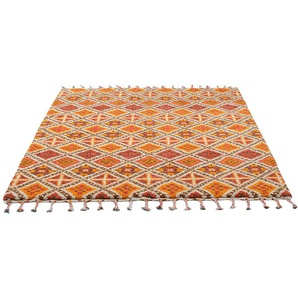 Wollteppich THEKO Marmoucha Teppiche Gr. B/L: 140 cm x 200 cm, 24 mm, 1 St., orange (terra) Berber-Teppiche echter Berber Teppich, reine Wolle, handgeknüpft, auch als Läufer