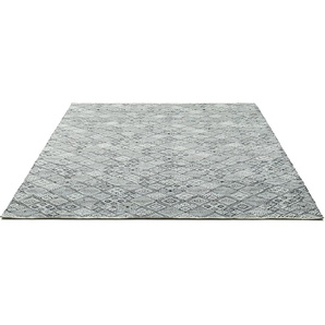 Wollteppich THEKO Molde - 14005 Teppiche Gr. B/L: 120 cm x 180 cm, 5 mm, 1 St., schwarz (schwarz, weiß) Schurwollteppiche