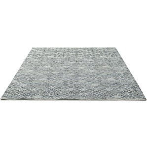 Wollteppich THEKO Molde - 14005 Teppiche Gr. B/L: 90 cm x 160 cm, 5 mm, 1 St., schwarz (schwarz, weiß) Schurwollteppiche