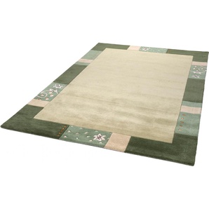 Wollteppich THEKO Royal Ganges Teppiche Gr. B/L: 160 cm x 230 cm, 13 mm, 1 St., grün Schurwollteppiche