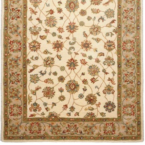 Wollteppich THEKO Royal Ziegler 503 Teppiche Gr. B/L: 90 cm x 160 cm, 14 mm, 1 St., beige Orientalische Muster reine Wolle, handgetuftet, Orient-Optik, mit Bordüre