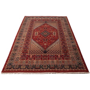 Wollteppich THEKO Saharna 2400 Teppiche Gr. B/L: 60 cm x 90 cm, 12 mm, 1 St., rot Orientalische Muster reine Wolle, Orient-Optik, mit Fransen