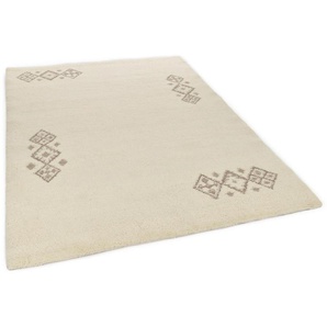 Wollteppich THEKO Taza Royal 609 Teppiche Gr. B/L: 70 cm x 140 cm, 28 mm, 1 St., beige (natur weiß) Berber-Teppiche echter Berber Teppich aus Marokko, reine Wolle, handgeknüpft
