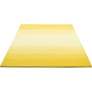 Wollteppich THEKO Wool Comfort Teppiche Gr. B/L: 140 cm x 200 cm, 15 mm, 1 St., gelb Schurwollteppiche reine Wolle, moderner Farbverlauf, Wohnzimmer & Schlafzimmer
