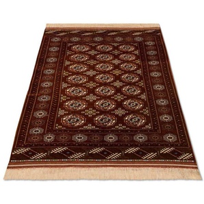 Wollteppich Turkaman Teppich handgeknüpft braun, morgenland, rechteckig, Höhe: 7 mm
