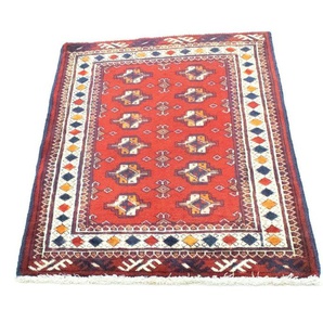 Wollteppich Turkaman Teppich handgeknüpft rot, morgenland, rechteckig, Höhe: 6 mm