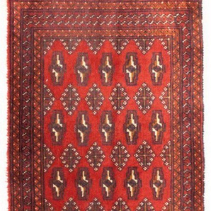 Wollteppich Turkaman Teppich handgeknüpft rot, morgenland, rechteckig, Höhe: 8 mm