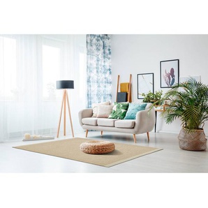 Wollteppich Visby Beige/Creme/Beige 160 x 230cm Baumwollstoff/Wolle