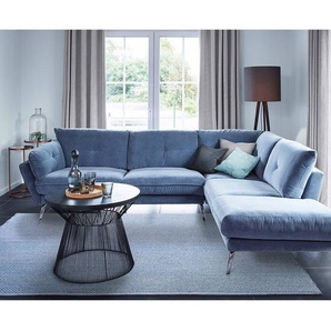Wollteppich Wohnidee Liv Blau/Hellblau 120 x 170cm Baumwollstoff