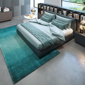 Wollteppich Wool Star Blau/Türkis 190 x 290cm Flachgewebe