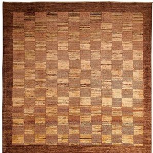 Wollteppich Ziegler Modern Teppich handgeknüpft mehrfarbig, morgenland, quadratisch, Höhe: 7 mm, handgeknüpft