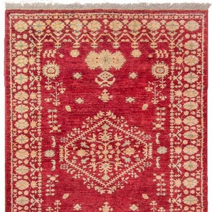 Wollteppich Ziegler Modern Teppich handgeknüpft rot, morgenland, rechteckig, Höhe: 7 mm, handgeknüpft