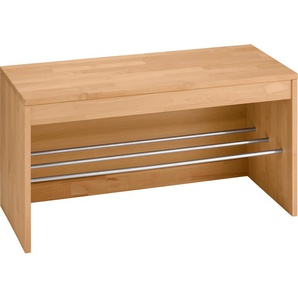 Schuhbank WOLTRA Maximus Sitzbänke Gr. B/H/T: 85 cm x 44 cm x 37 cm, beige (kernbuche) Garderobenbank Schuhbank Schuhbänke und Schuhtruhen Sitzbänke