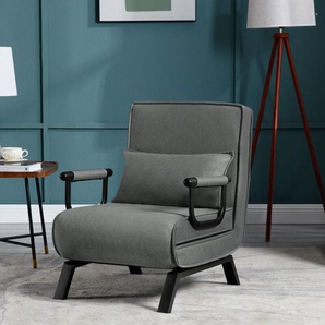 Woltu - 3 in 1 Relaxsessel, Schlafsessel mit Bettfunktion, klappbares Schlafsofa mit verstellbarer Rückenlehne, abnehmbarem Kissen, Sofabett,