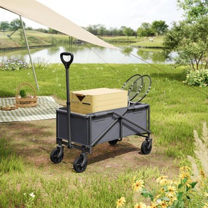 WOLTU Bollerwagen Faltbarer Handwagen mit Verstellbarem Griff, Transportwagen Strandwagen für Camping Einkaufen Strand, bis 80 kg Tragkraft, 78x43x90