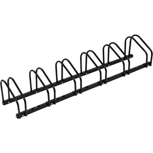 Woltu - Fahrradständer Schwarz für 6 Fahrräder Fahrradhalterung auf dem Boden Aufstellständer für Fahrradaufhängung Fahrradhalter aus Metall, Schwarz