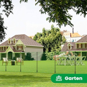 Woltu - Geflügelnetz Gartenzaun Hundezaun Steckzaun Campingzaun mit 15 Pfählen Windenseilen Erdnägeln Kabelbindern, 25x1,2 m, Grün