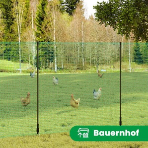 Woltu - Geflügelnetz Gartenzaun Hundezaun Steckzaun Campingzaun mit 7 Pfählen Windenseilen Erdnägeln Kabelbindern, 10x0,9 m, Grün