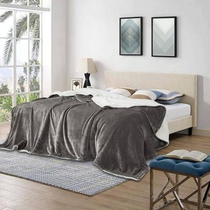 Woltu - Kuscheldecke Flauschige Sherpa Wolldecke, super Dicke Warme Fleecedecke als Sofadecke Bettdecke grau 150x200cm