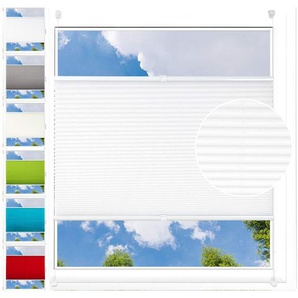 Woltu - Plissee Klemmfix ohne Bohren 110x130cm (BxH) Weiß Faltrollo Plisseerollo mit Klemmträger Lichtdurchlässig, Jalousie Sichtschutz und