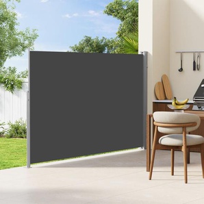WOLTU Seitenmarkise Markisen ausziehbar, Sichtschutz Sonnenschutz Windschutz, mit Wandhalterung, für Balkon Terrasse, 180x350 cm, Anthrazit