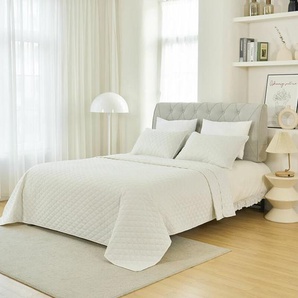 WOLTU Tagesdecke Bettüberwurf mit 2 Kissenbezügen, Bettüberwurf Steppdecke 3 teilig leichte Überwurfdecke Bedspreads leichte Überwurfdecke Wohndecke
