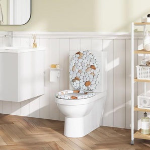 Toilettendeckel Wc Sitz mit Absenkautomatik, wc Klodeckel mit Mosaik-Motiv, Klobrille Toilettenbrille, wc Deckel, einfache Montage von unten, bis 175