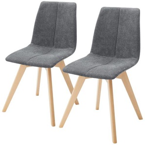 Woodford Polsterstuhl  2er Set Marven ¦ grau ¦ Maße (cm): B: 47 H: 87 T: 52