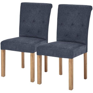 Woodford Polsterstuhl  2er Set Messena ¦ blau ¦ Maße (cm): B: 46 H: 97 T: 54