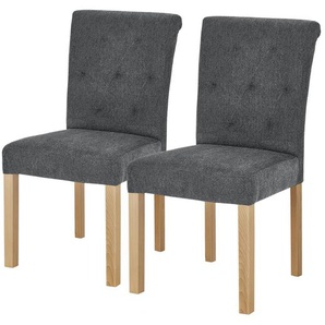 Woodford Polsterstuhl  2er Set Messena ¦ grau ¦ Maße (cm): B: 46 H: 97 T: 54