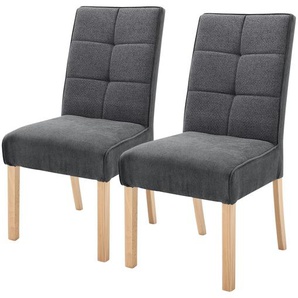 Woodford Polsterstuhl  2er Set Renaldo ¦ grau ¦ Maße (cm): B: 50 H: 97 T: 69