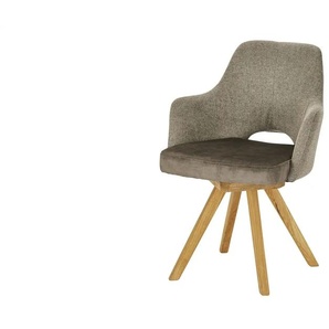 Woodford Armlehnstuhl mit Massivholzgestell Moreda ¦ braun ¦ Maße (cm): B: 58 H: 82 T: 60.0