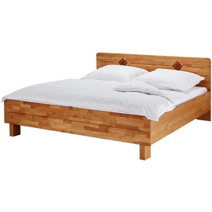 Woodford Bettgestell teilmassiv Genua ¦ holzfarben ¦ Maße (cm): B: 189 H: 92
