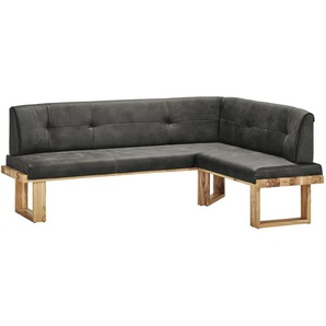 Woodford Eckbank massiv Alina ¦ grau ¦ Maße (cm): B: 205 H: 88 T: 155.0