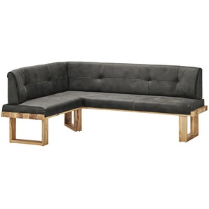 Woodford Eckbank massiv Alina ¦ grau ¦ Maße (cm): B: 205 H: 88 T: 155.0