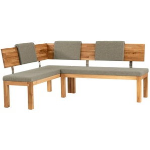 Woodford Eckbank massiv Melia - beige - Materialmix - 87 cm | Möbel Kraft