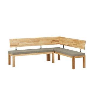 Woodford Eckbank massiv Melia - beige - Materialmix - 87 cm | Möbel Kraft