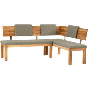 Woodford Eckbank massiv Melia - beige - Materialmix - 87 cm | Möbel Kraft