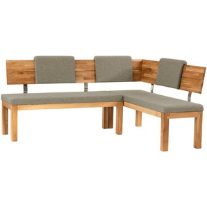 Woodford Eckbank massiv Melia ¦ beige ¦ Maße (cm): H: 87