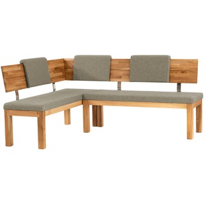 Woodford Eckbank massiv Melia ¦ beige ¦ Maße (cm): H: 87