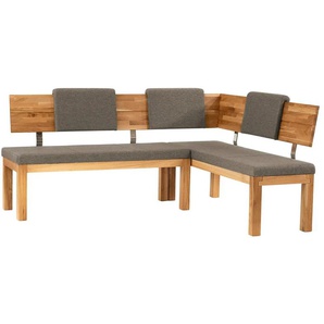 Woodford Eckbank massiv Melia - braun - Materialmix - 87 cm | Möbel Kraft