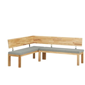 Woodford Eckbank massiv Melia - grau - Materialmix - 87 cm | Möbel Kraft