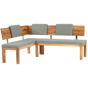 Woodford Eckbank massiv Melia - grau - Materialmix - 87 cm | Möbel Kraft
