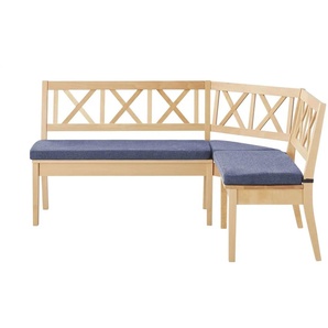Woodford Eckbank massiv Olivia ¦ blau ¦ Maße (cm): H: 90