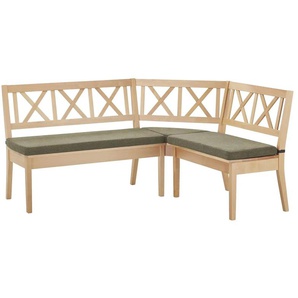 Woodford Eckbank massiv Olivia - grün - Materialmix - 90 cm | Möbel Kraft