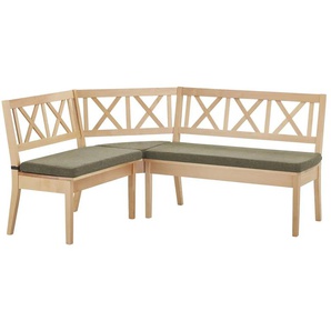 Woodford Eckbank massiv Olivia - grün - Materialmix - 90 cm | Möbel Kraft