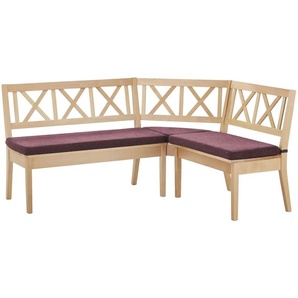 Woodford Eckbank massiv Olivia ¦ rot ¦ Maße (cm): H: 90