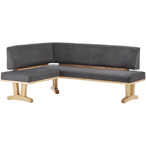 Woodford Eckbank massiv Mila ¦ grau ¦ Maße (cm): H: 92